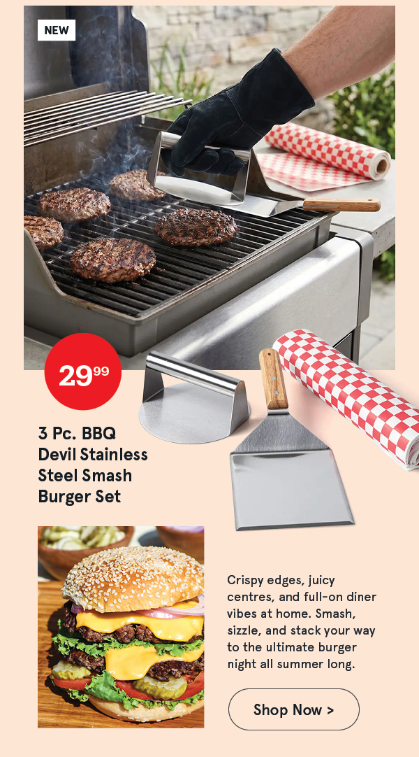 BBQ Devil Stainless Steel Smash Burger Kit - Set of 3