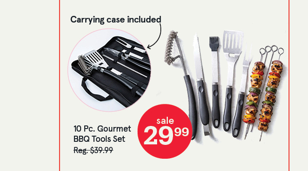Gourmet BBQ Tools with Zippered Case - Set of 10