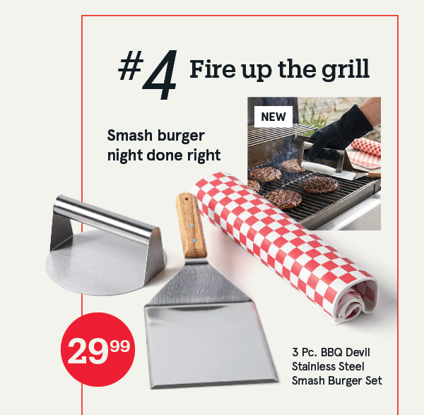 BBQ Devil Stainless Steel Smash Burger Kit - Set of 3