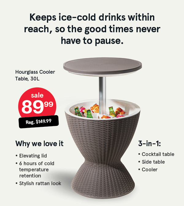 Hourglass Cooler Table 30L