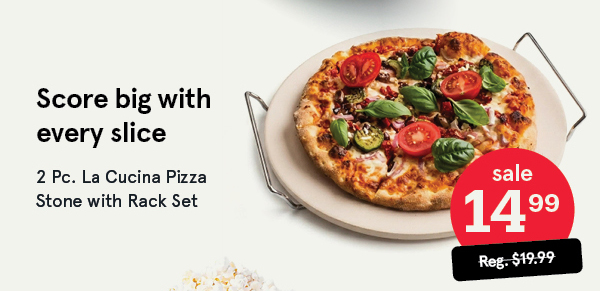 La Cucina Pizza Stone with Rack - Set of 2