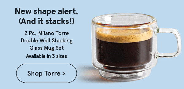 Milano Torre Double Wall Stacking Glass Mug