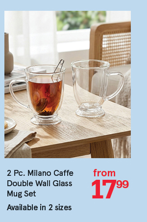 Milano Caffe Double Wall Glass Mug - Set of 2 480ml