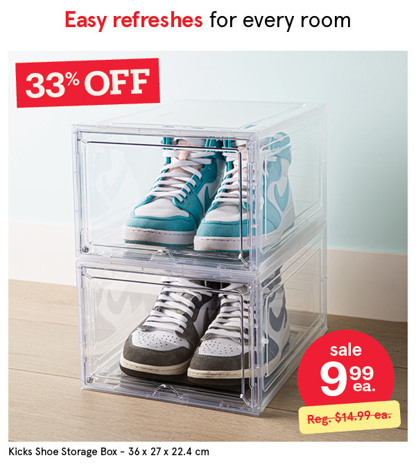 KSP KICKS SHOE STORAGE BOX "MODULAR" 36 X 27 X 22.4 CM CLEAR