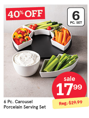 KSP CAROUSEL PORCELAIN SERVING SET SET/6 30.3 CM WHITE