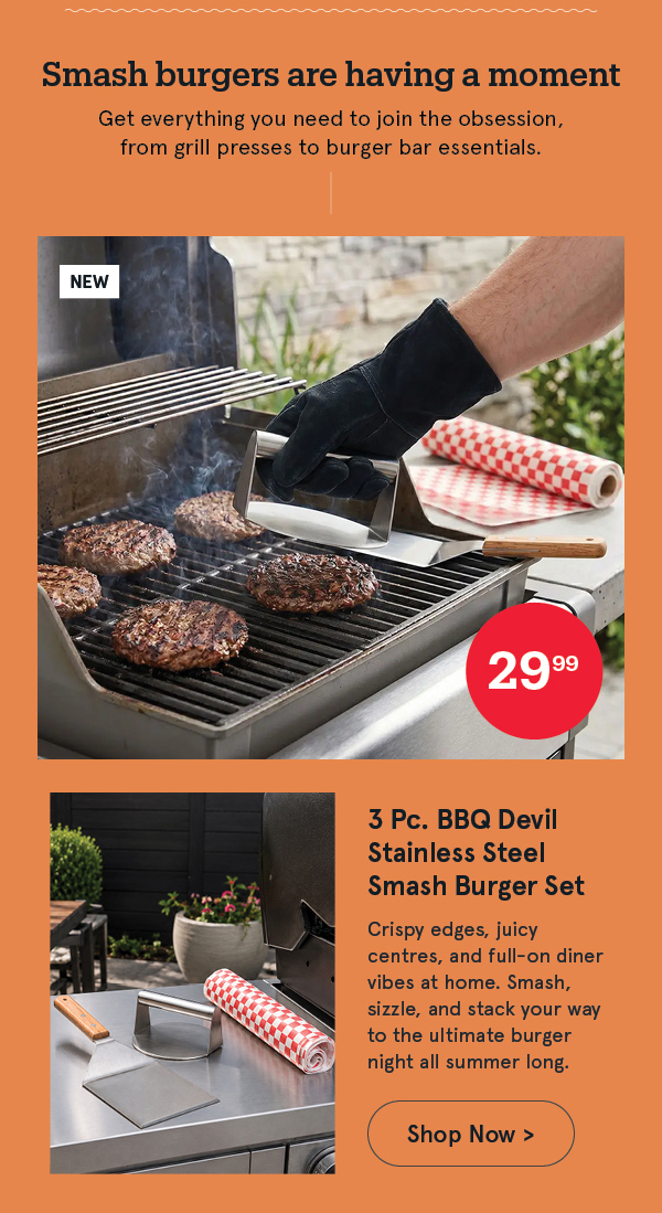 BBQ Devil Stainless Steel Smash Burger Kit - Set of 3