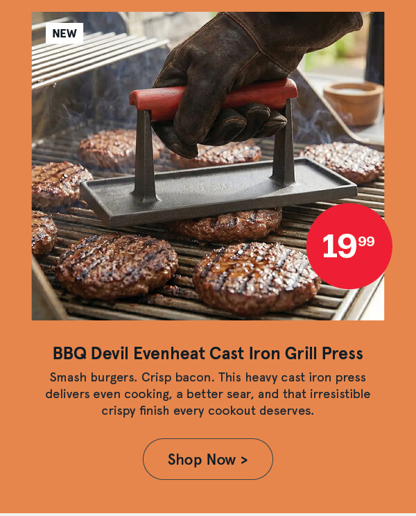 BBQ Devil Evenheat Cast Iron Grill Press