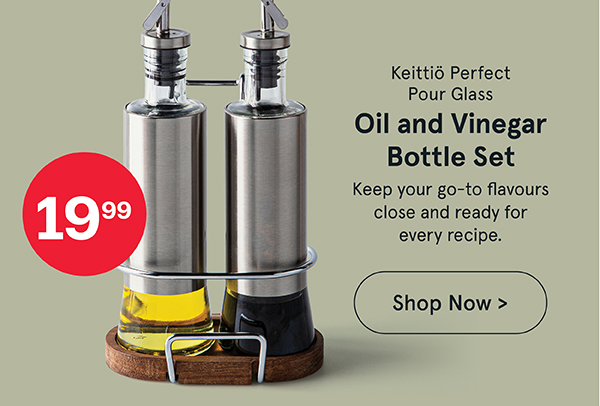 Keittiö Perfect Pour Glass Oil and Vinegar Bottle Combo - Set of 3