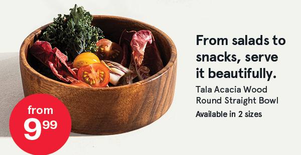 Tala Acacia Wood Round Straight Bowl