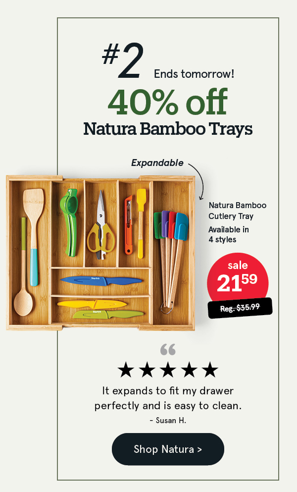 Natura Bamboo Trays 40% off