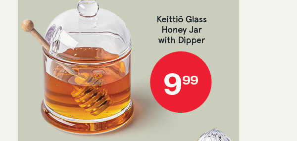 Keittiö Glass Honey Jar with Dipper (Clear)