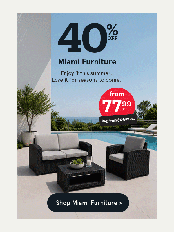  Miami Outdoor Seating Collection 40% off