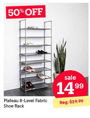 KSP Plateau Fabric Shoe Rack 8-Level (Grey)