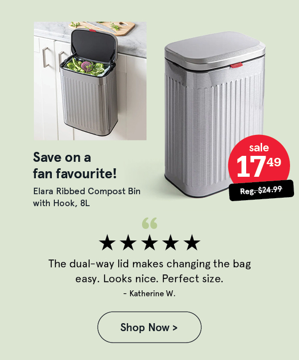 Elara Ribbed 'Fingerprint-Proof' Compost Bin