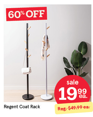 KSP REGENT COAT RACK 28 DIA. X 177 CM H WOOD/BLACK
