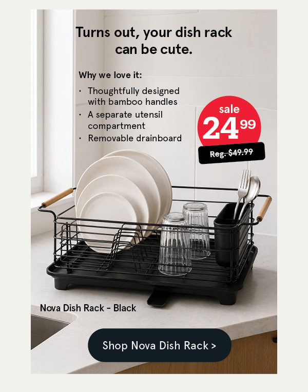 Nova Dish Rack with Bamboo Handles