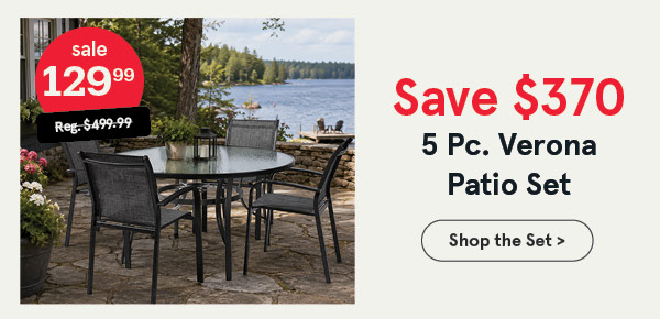 Verona 'Round' Patio Table and Chairs - Set of 5
