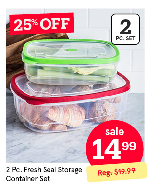 KSP FRESH SEAL STORAGE CONTAINER COMBO "RECTANGLE" SET/2 MULTI COLOUR