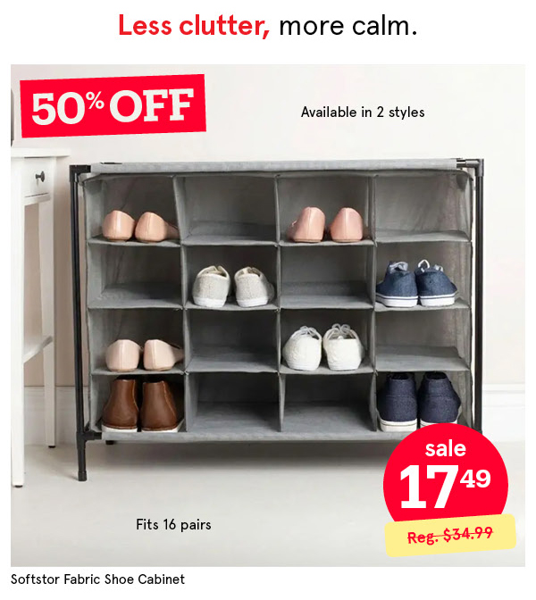 KSP SOFTSTOR FABRIC SHOE CABINET 16-SHOE "ORIGINAL" 84 X 35 X 66 CM GREY
