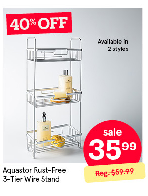 KSP AQUASTOR RUST-FREE WIRE STAND 3-TIER CORNER 8.5 X 9 X 31" H ALUMINUM