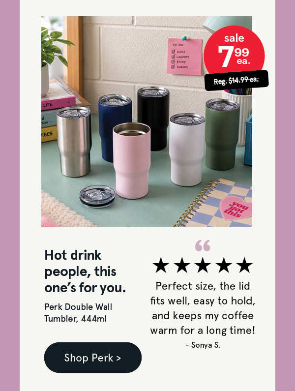 Perk Double Wall Tumbler