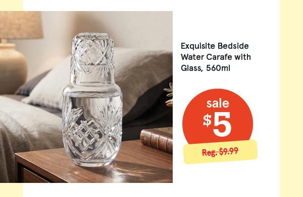 Exquisite Bedside Water Carafe with Glass