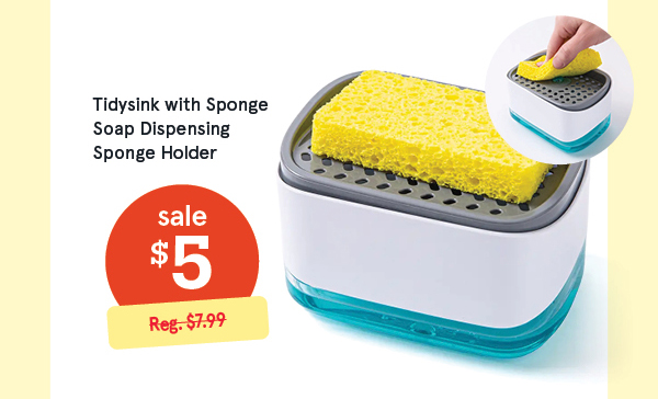 Tidysink with Sponge Soap Dispensing Sponge Holder