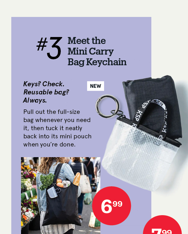 Reusable 'Keychain' Shopping Bag with Travel Pouch