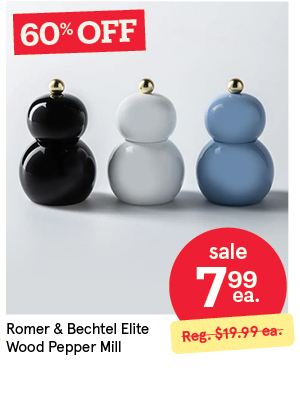 ROMER & BECHTEL ELITE WOOD PEPPER MILL "SNOWMAN" 12 CM CHAMBRAY BLUE