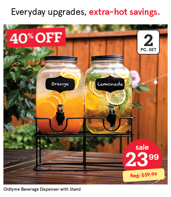 KSP OLDTYME BEVERAGE DISPENSER W/STAND "CHALKBOARD" SET/2 4 L CLEAR/BLACK