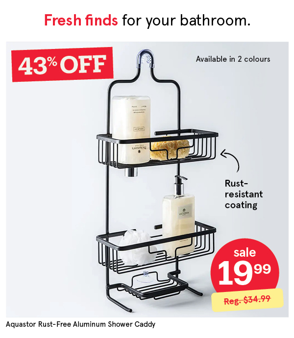 KSP AQUASTOR RUST-FREE ALUMINUM SHOWER CADDY 3-TIER 11.4" X 5" X 24.4" H BLACK