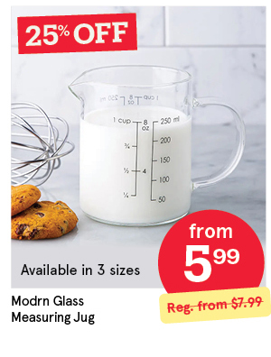 KSP MODRN GLASS MEASURING JUG 250ML / 1-CUP