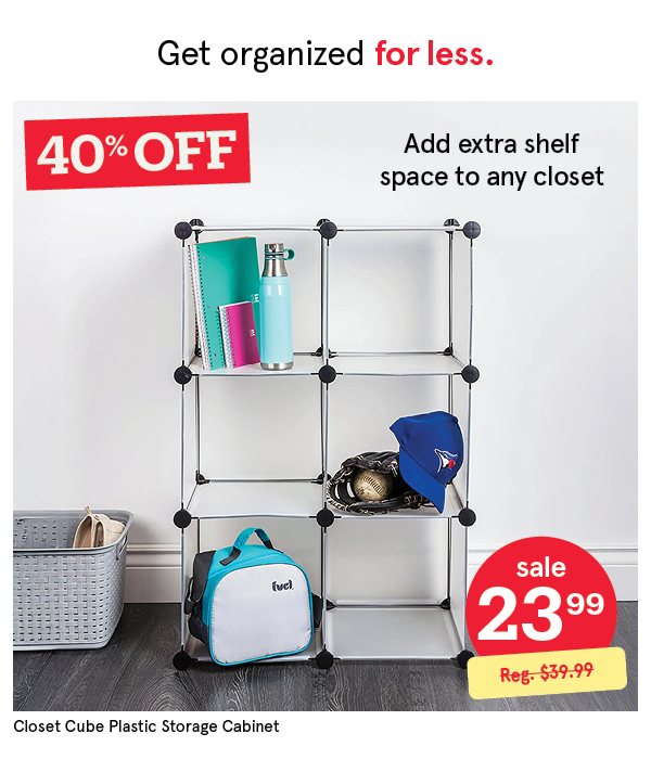 KSP CLOSET CUBE PLASTIC STORAGE CABINET 62 X 31 X 93 CM WHITE