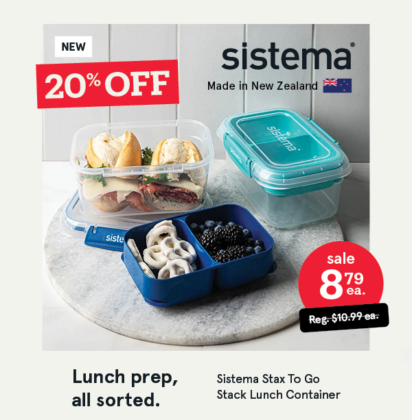 Sistema Stax To Go 'Rectangle' 1L Stack Lunch Container