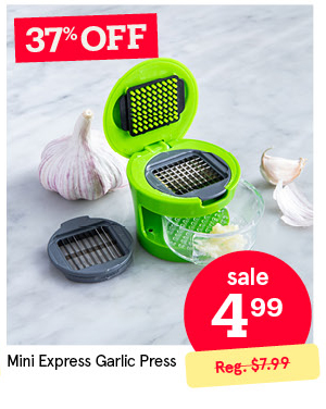 KSP MINI EXPRESS GARLIC PRESS 3" DIA. X 2.5" GREEN