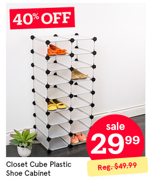 KSP CLOSET CUBE PLASTIC SHOE CABINET 16-SHOE 48.5 X 31.5 X 102 CM WHITE