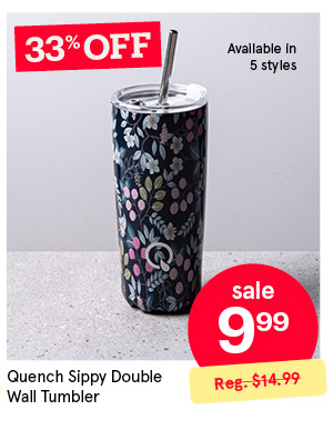 QUENCH SIPPY DOUBLE WALL TUMBLER W/ STRAW 590 ML / 20 OZ.