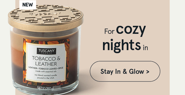 Empire Tuscany 3-Wick 'Tobacco and Leather' Glass Jar Candle
