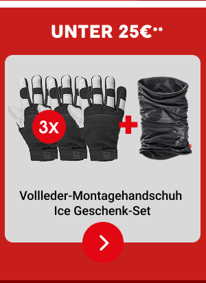 Vollleder- Montagehandschuhe Ice im Geschenk-Set 