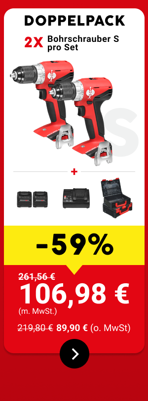 Radikal reduziert: Bohrschrauber S im Set 