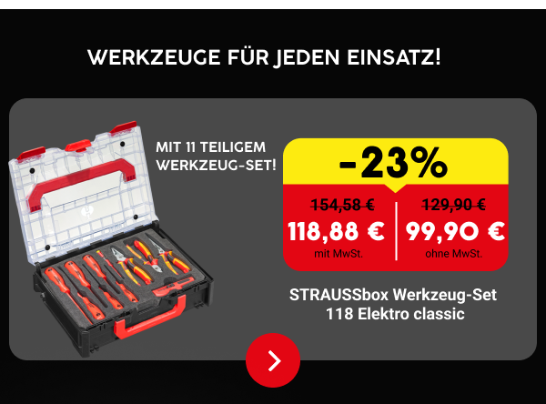 STRAUSSbox Werkzeug-Set 118 Elektro classic 