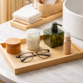 Set de 2 Bandejas Decorativa de Bambú