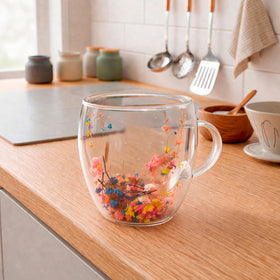 Taza Doble Pared con Flores 150ml