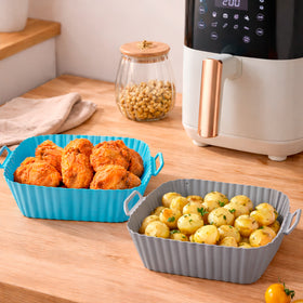 Molde de Silicona Cuadrado para Air Fryer con Asas