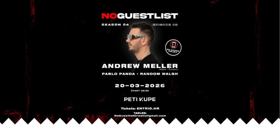 NoGuestlist invites Andrew Meller at Peti Kupe | NoPhone policy