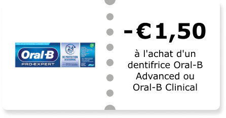 -€1.50  à l'achat d'un dentifrice Oral-B