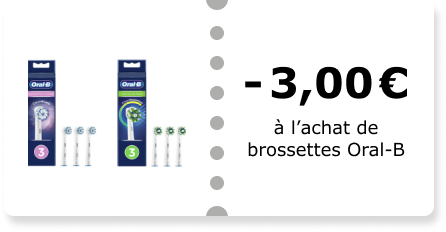 -3,00€ à l'achat de brossettes Oral-B