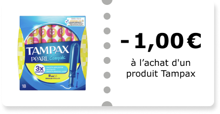 -1,00€ à l’achat d'un produit Tampax