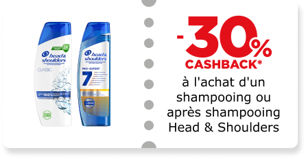 -30% à l'achat d'un shampooing ou après-shampooing Head & Shoulders 