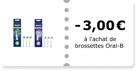 -3,00€ à l'achat de brossettes Oral-B